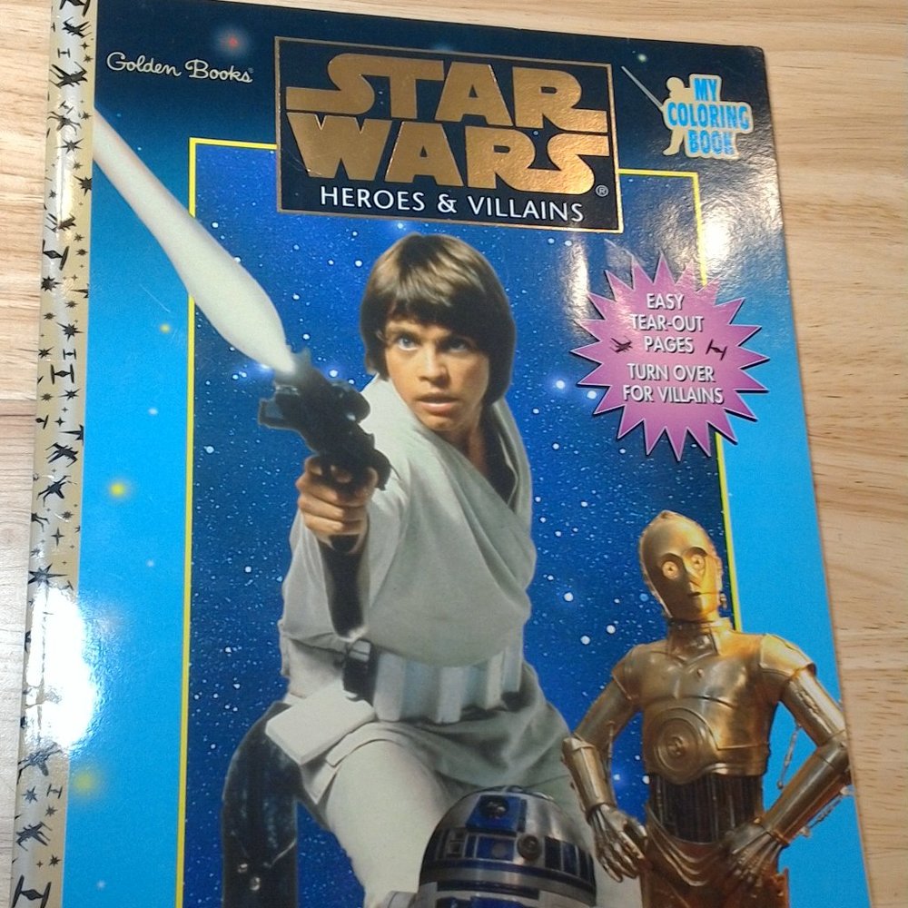 Star Wars 1997 Golden Books Coloring Book Heroes & Villains